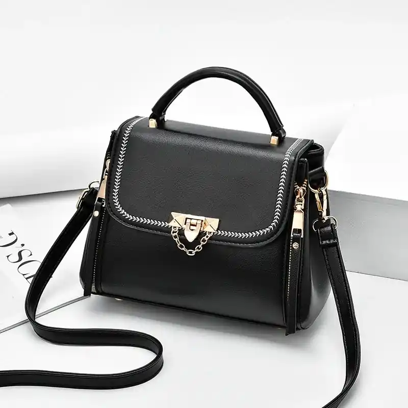 Shoulder Handheld Top Handle Cross Body Clutch Bag - AJVANI