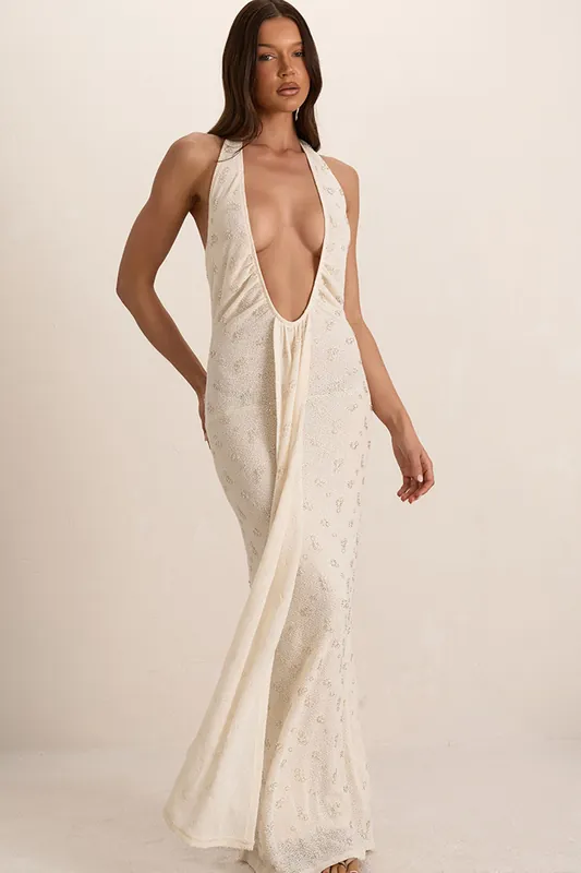 Sleeveless Drape Maxi Dress - EGO