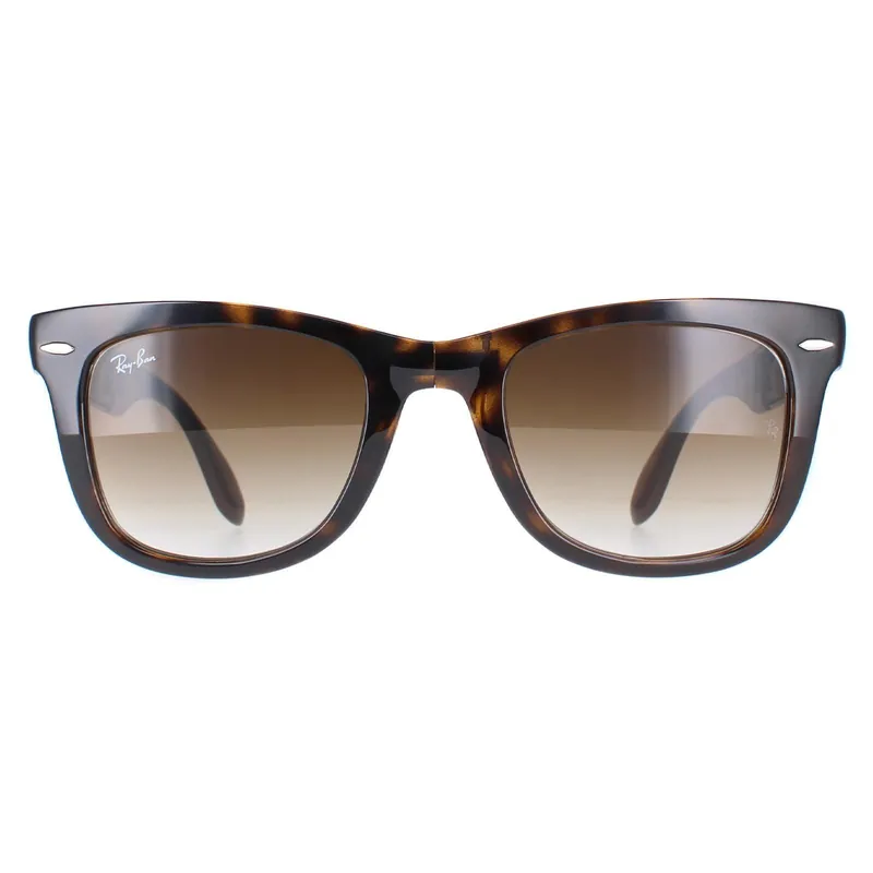 Rectangle Light Havana Brown Gradient Folding Wayfarer 4105 Sunglasses - Ray-Ban