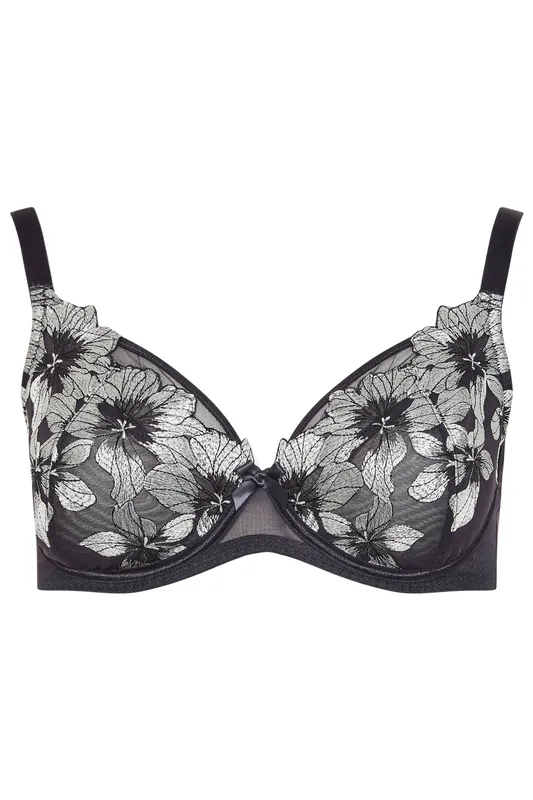 Floral Embroidered Non Padded Bra - Yours