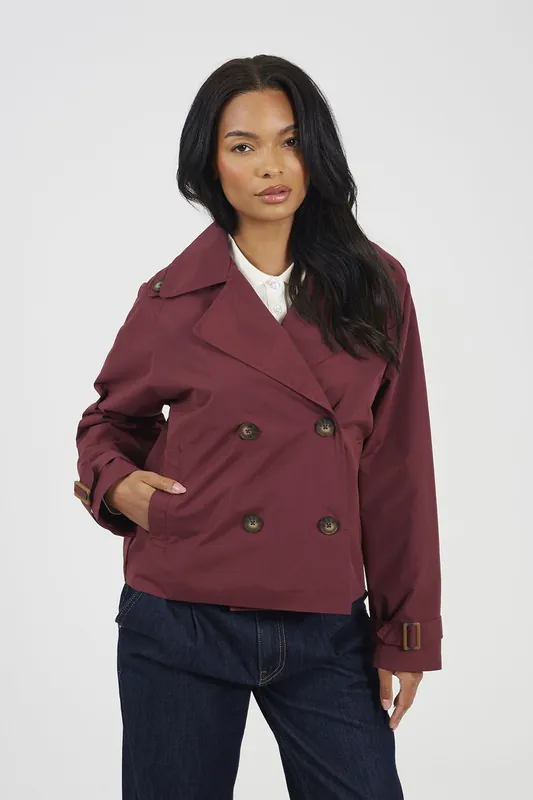 Double Breasted Short Trench Coat - Brave Soul