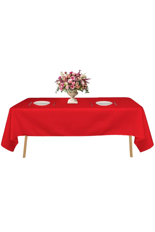 Rectangle Polyester Tablecloth, Premium Linen Table Cover, 177cm x 366cm - Neel Blue