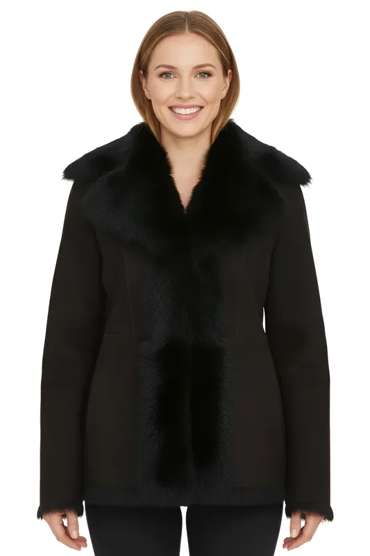 Sheepskin Toscana Merino Shearling Suede Leather Jacket-Siena