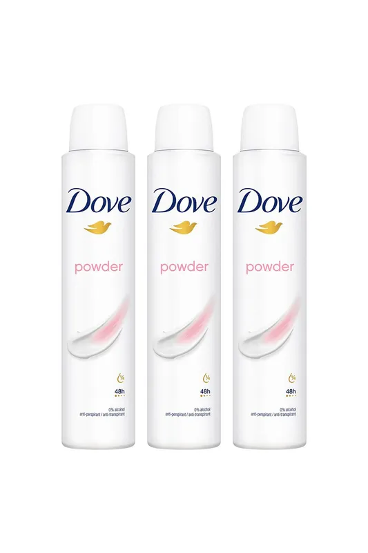 Powder 'Antiperspirant' 48H Sweat Protection Deo for Women 200ml,3pk - Dove