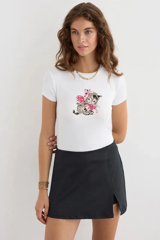 Basic Printed Short-Sleeve T-Shirt