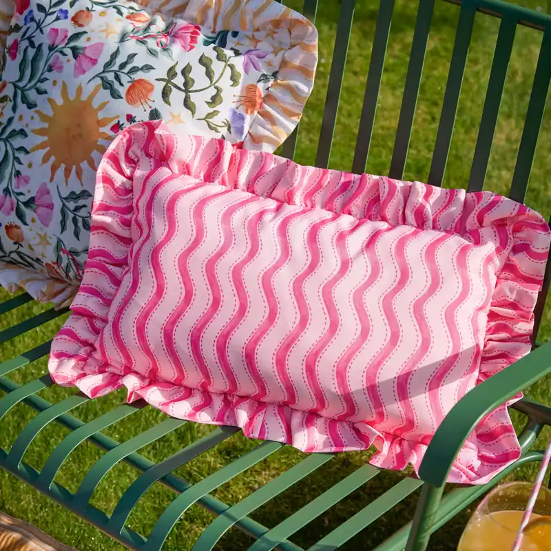 Summer Solstice Wiggly Stripe Outdoor Cushion - Furn