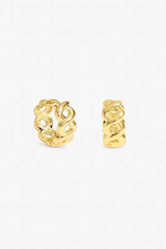 Gold Plated Infinity Hoop Earrings - Jon Richard