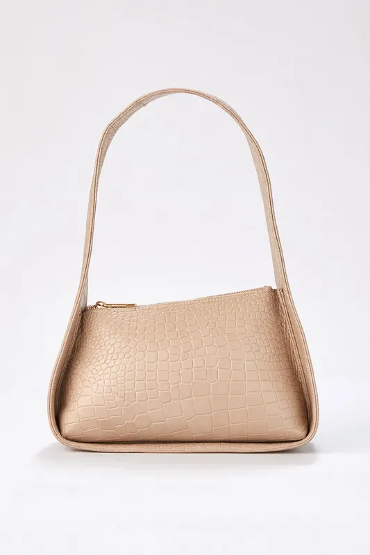 Asymmetric Croc Shoulder Bag - Belissh