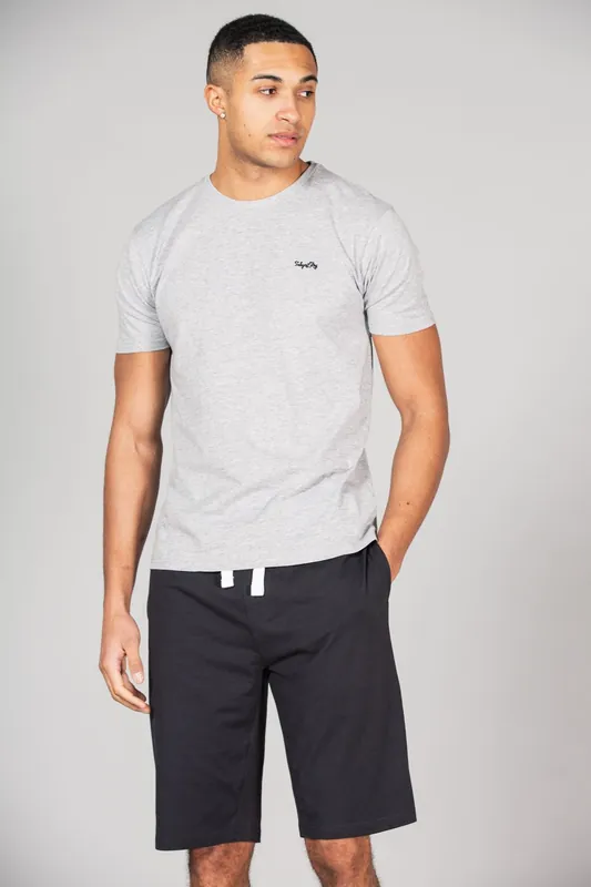 Cotton 2-Piece Short Sleeve Top and Jersey Shorts Pyjama Set