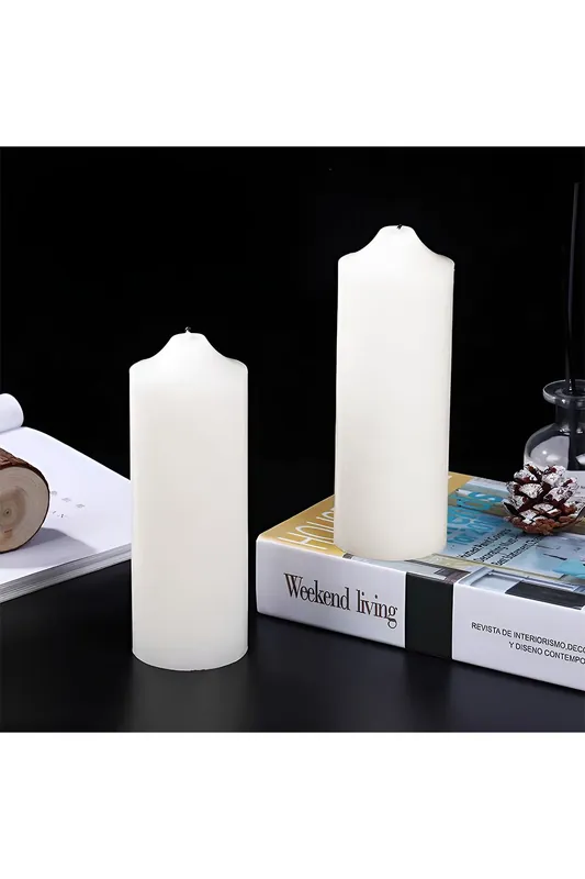 2Pcs White Taper Candles Paraffin Wax Candle with Pointed Tip for Dinner or Decor - Living and Home