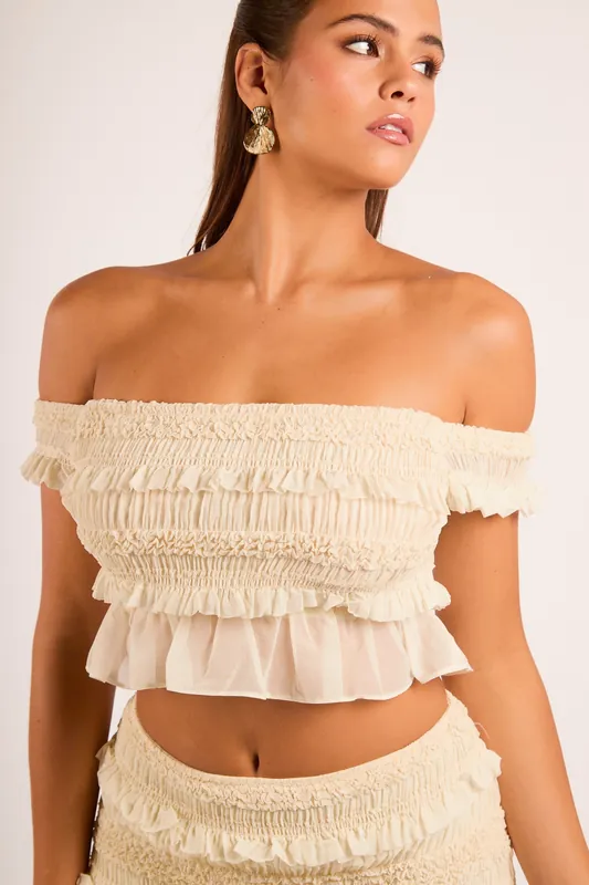Farah Cream Crop Top - Jaded Rose
