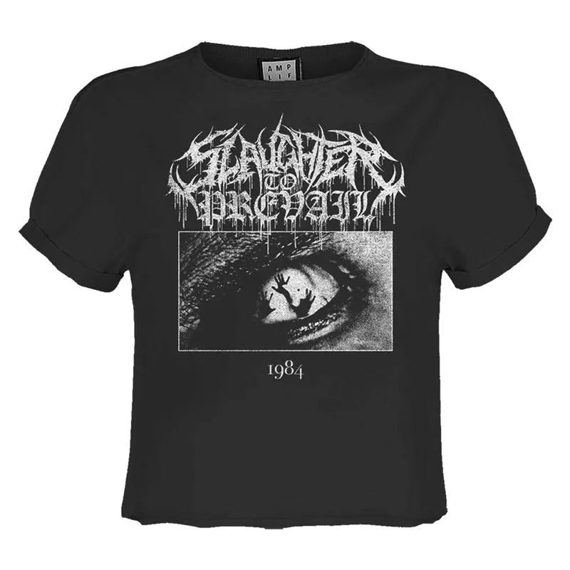 1984 Metal Logo Slaughter To Prevail Crop Top - Amplified