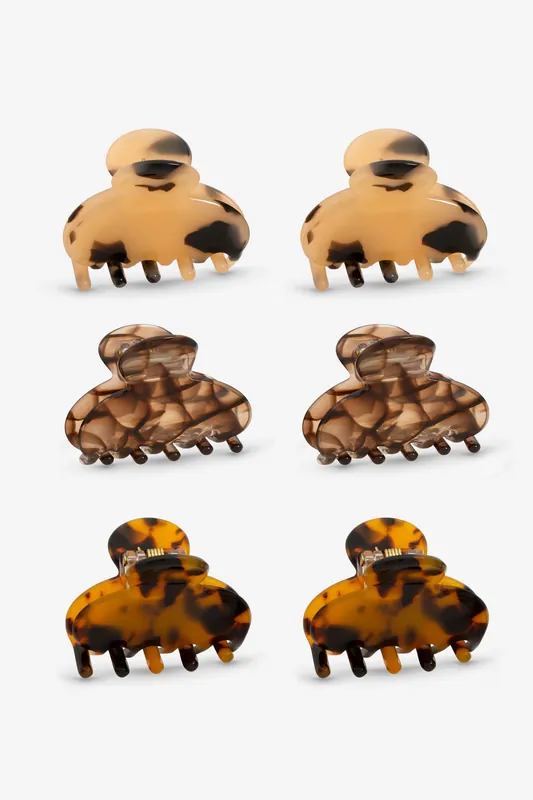 Resin Mini Claw Clips - Pack of 6