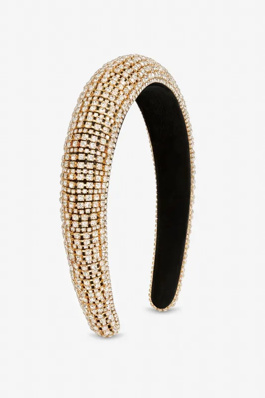 Gold Plated Statement Crystal Headband - Jon Richard