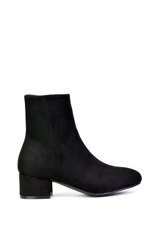 Nolan' Mid Block Heel Ankle Boots With Inside Zip - XY London