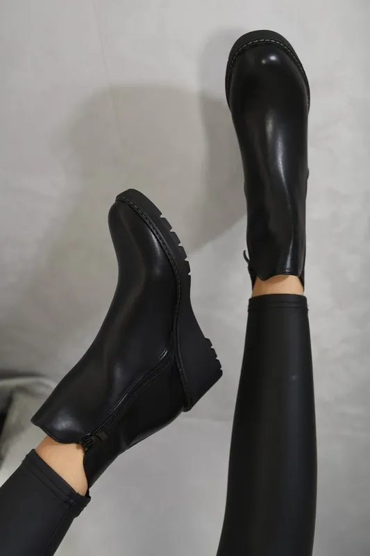 Cecilia Low Wedge Ankle Boots - IKRUSH