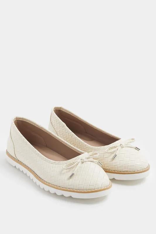 Textured Ballet Pumps In Wide E Fit and Extra Wide EEE Fit - Yours