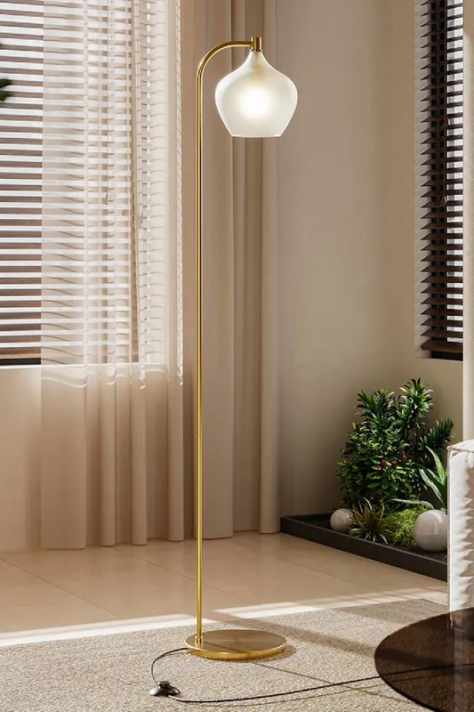 Luxurious Floor Lamp with Frosted Glass Lampshade - Living and Home