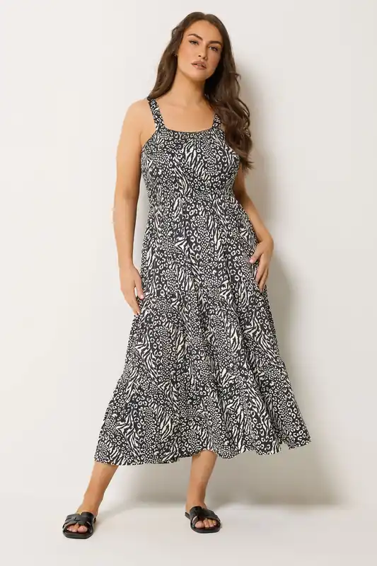 Animal Shirred Maxi Dress - Yours
