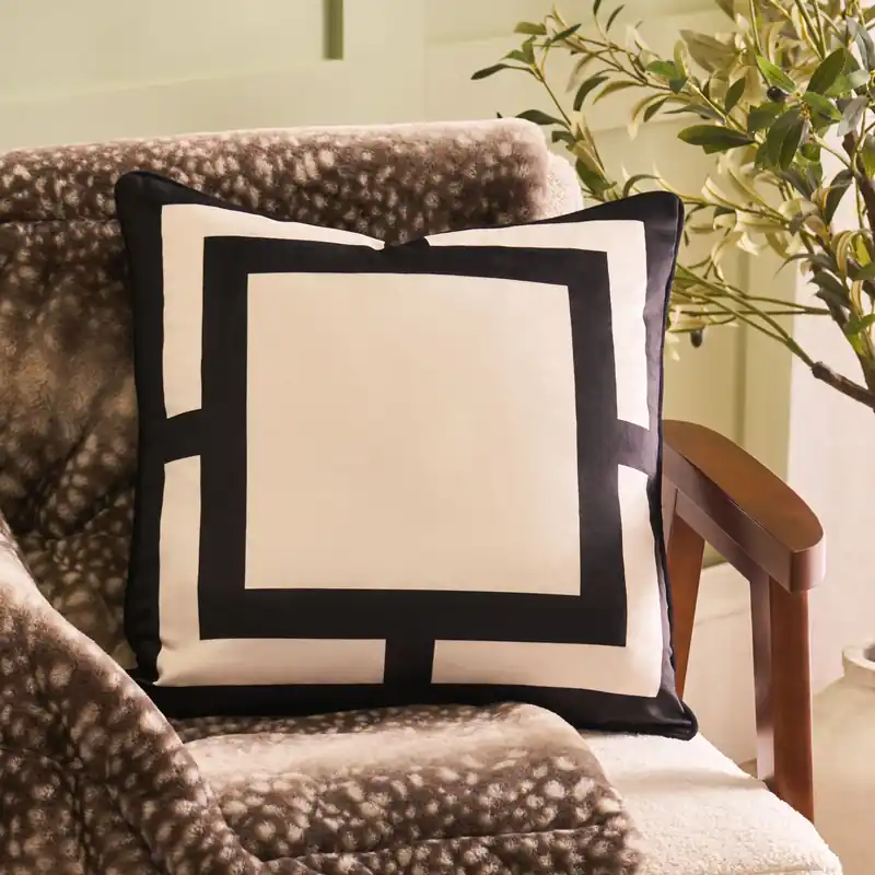 2 x Square Print Matte Velvet Decorative Cushion Covers - OHS