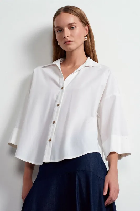 Loose-Fit Cotton Poplin Shirt