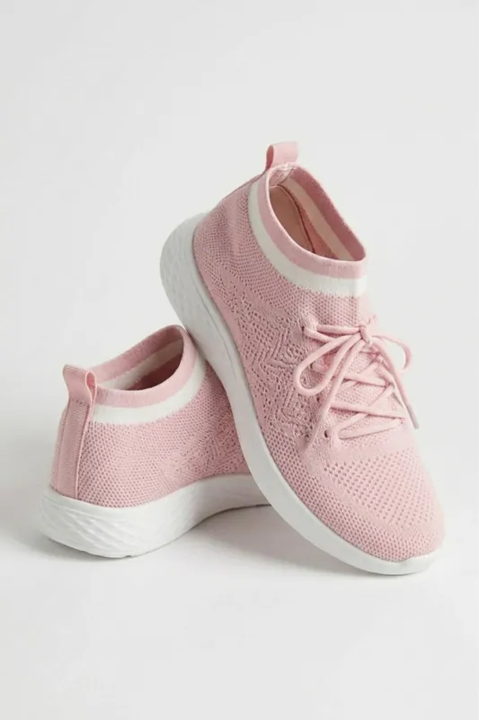 Lace Up Sock Trainers - Femme Luxe
