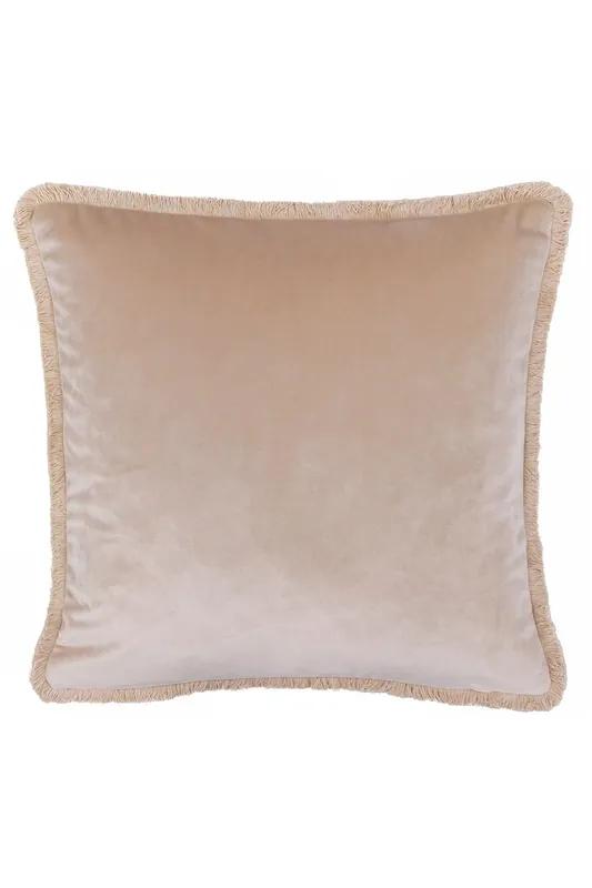 Freya Fringed Soft Velvet Cushion - Paoletti