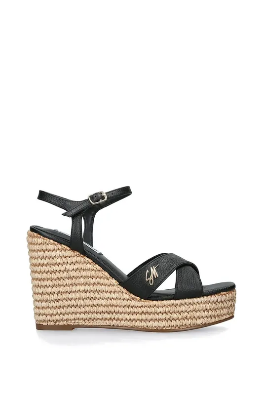 Cylo Black' Leather Sandals - STEVE MADDEN