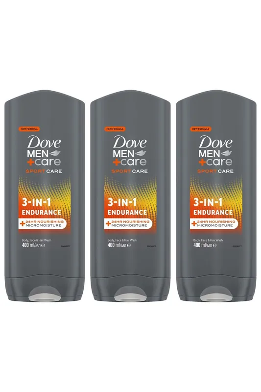 Men+Care 'Hair, Face & Body Wash' 3 in 1 Endurance, 3x400ml - Dove