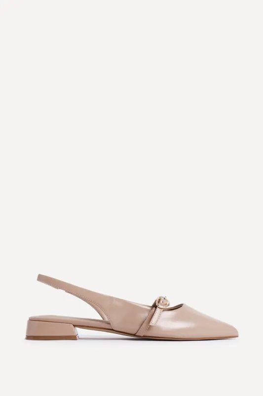 Align Nude Faux Leather Ballet Flats - Linzi