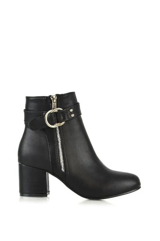 Lakesha' Mid Block Heel Ankle Boots - XY London