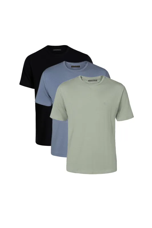 3 Pack Cotton Crew Neck Short Sleeve T-Shirts