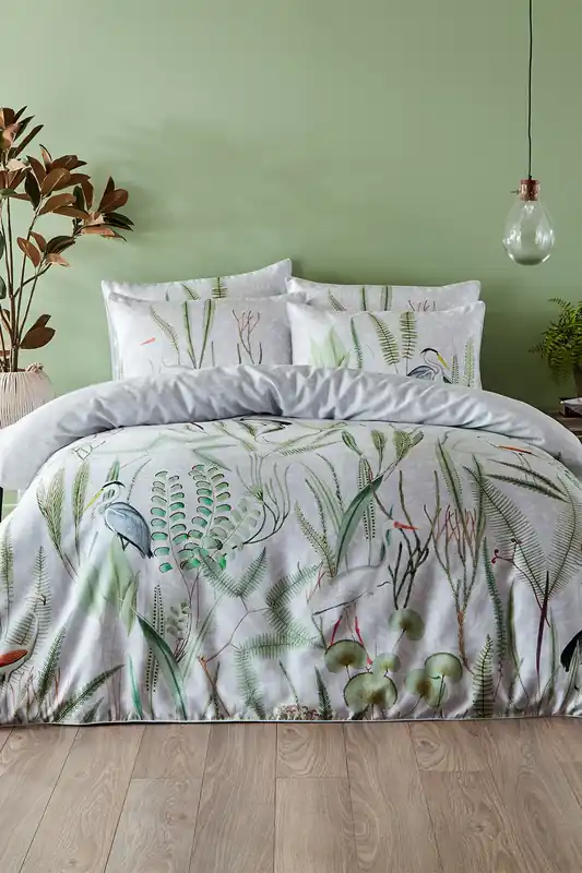 Aaliyah Botanical 100% Cotton Duvet Cover Set - Paoletti