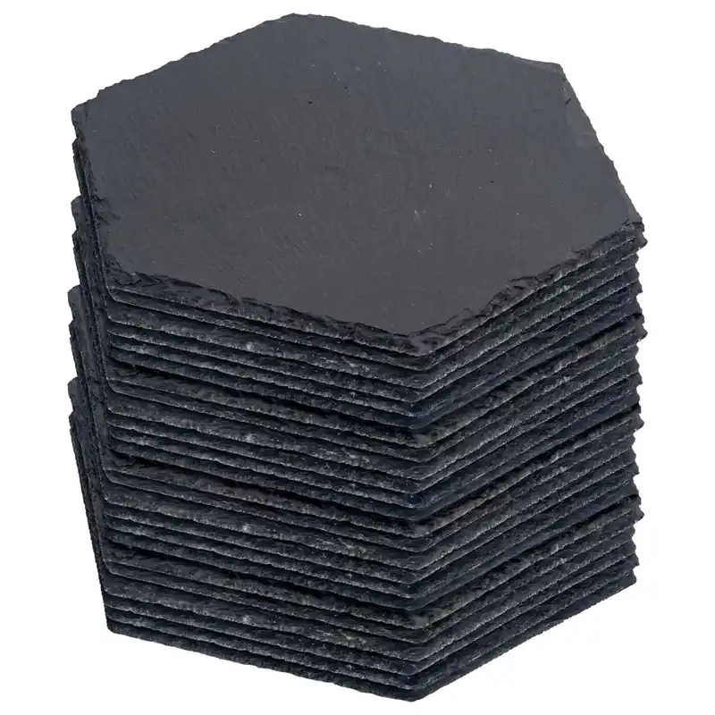Hexagonal Slate Placemats - Set of 24 Stone Serving Dining Table Mats