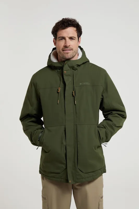 Coastline' Breathable Fleece Lined Waterproof Hooded Borg Jacket - Mountain Warehouse