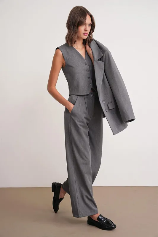 Pleated Palazzo Pants with Pockets - MixRay