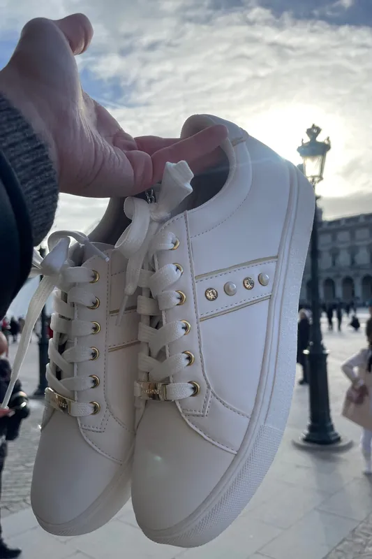 Platform Trainer with Pearl & Jewel Detailing - Elle Sport