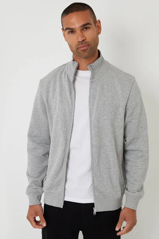 Funnel Neck Zip Through Sweatshirt - Threadbare