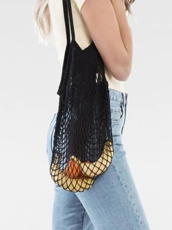 Small Beach Crochet Bag in Black - SVNX