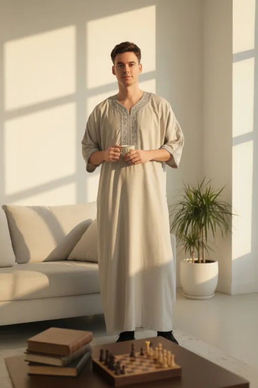 Moroccan Thobe Robe Eid Djellaba Gandoura Jubba LFS- HM65
