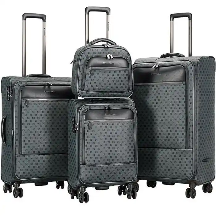 Expandable Travel Luggage Strong Soft Shell Suitcase Set - Infinity Leather
