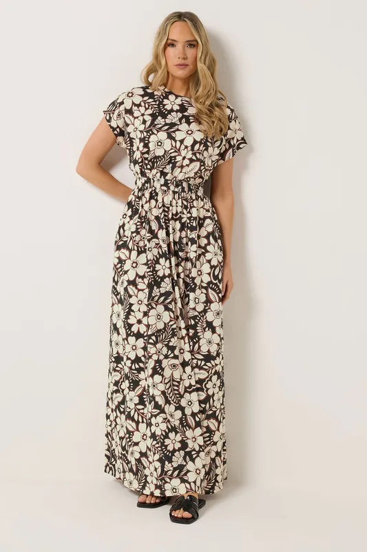 Tall Floral Shirred Waist Maxi Dress - Long Tall Sally