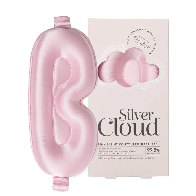 Pink Contoured Sleep Mask - Silver Cloud
