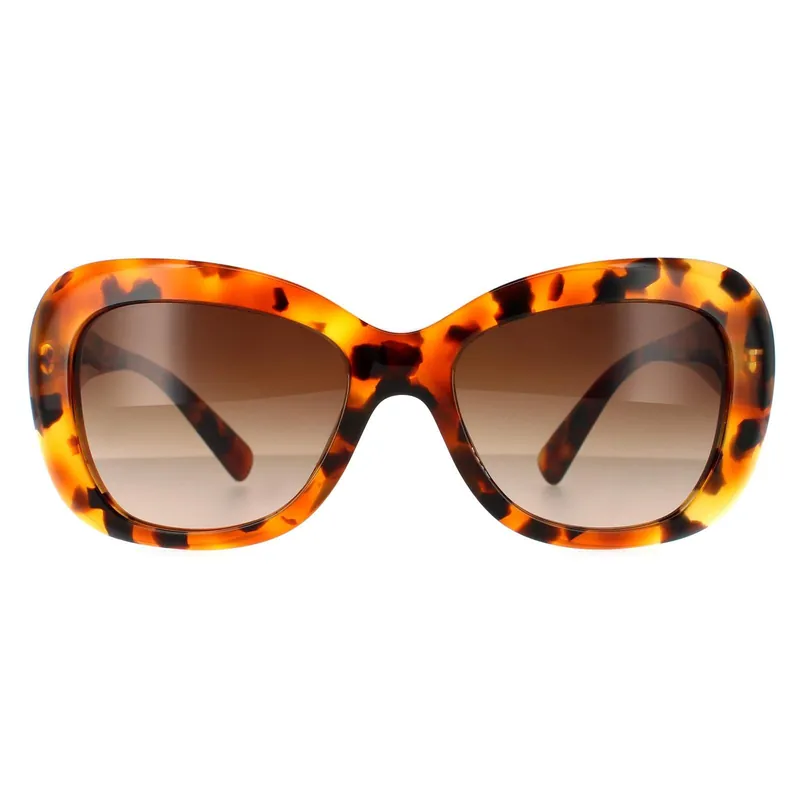 Rectangle Light Havana Brown Gradient Sunglasses - Versace