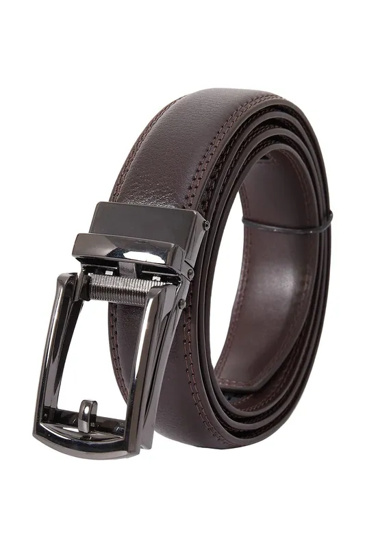 Adjustable Leather Ratchet Belt with Automatic Buckle - MODISHION
