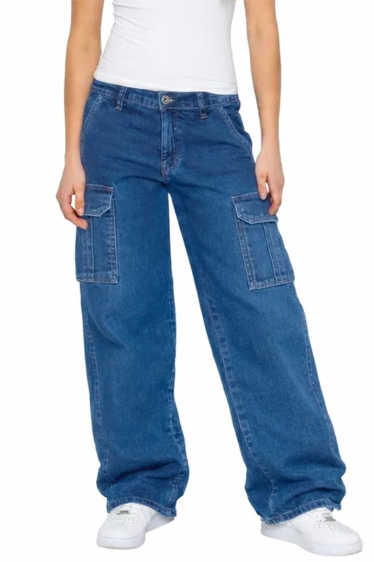 Wide Leg Cargo Baggy Jeans - Enzo