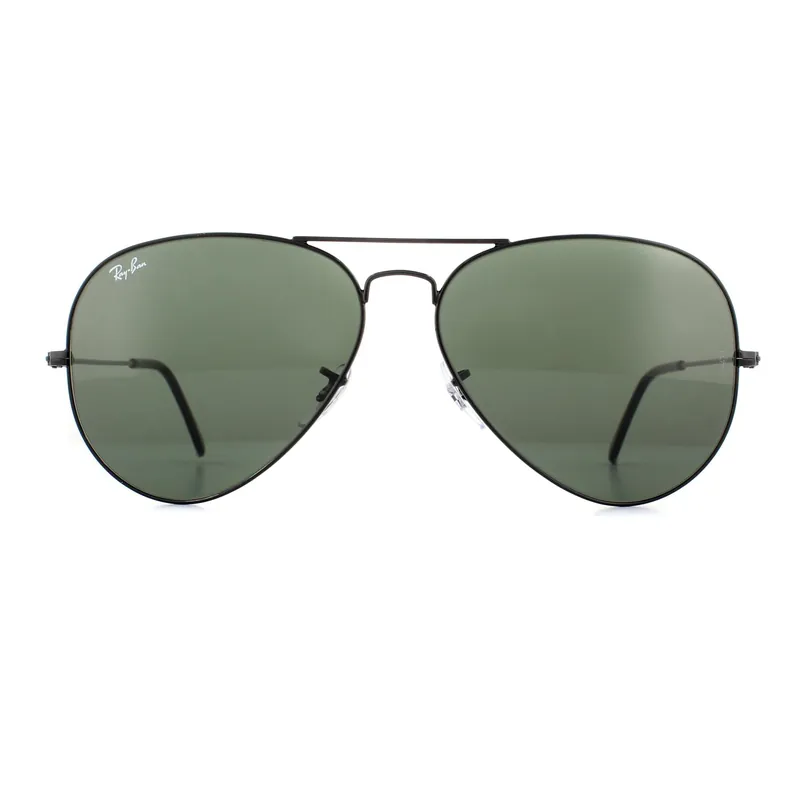 Aviator Black Green Large Aviator 3026 Sunglasses - Ray-Ban