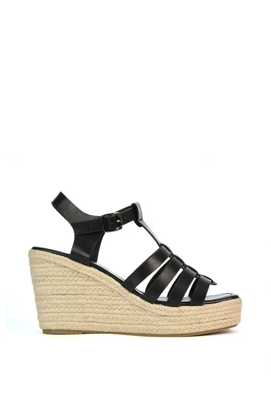 Remi' Wedge Heel Platform Espadrille Square Toe Sandals - XY London