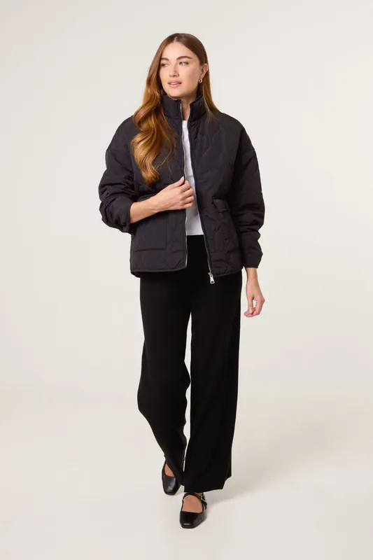 Black Knitted Wide Leg Trousers - Blue Vanilla