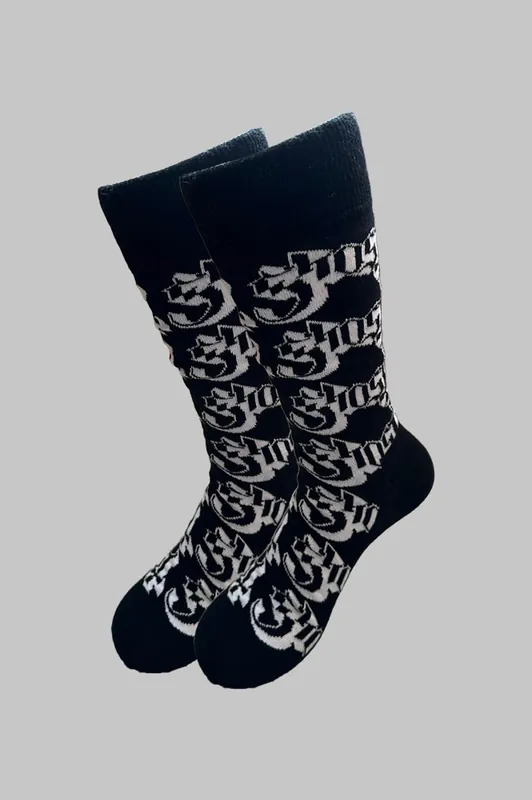 Band Logo Pattern Ankle Socks Ankle - Ghost
